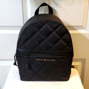Tommy Hilfiger Black Quilted Nylon Backpack 🎒